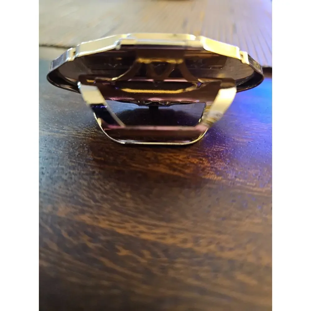 Vintage peacock enamel lipstick holder (metal compact case) Good...